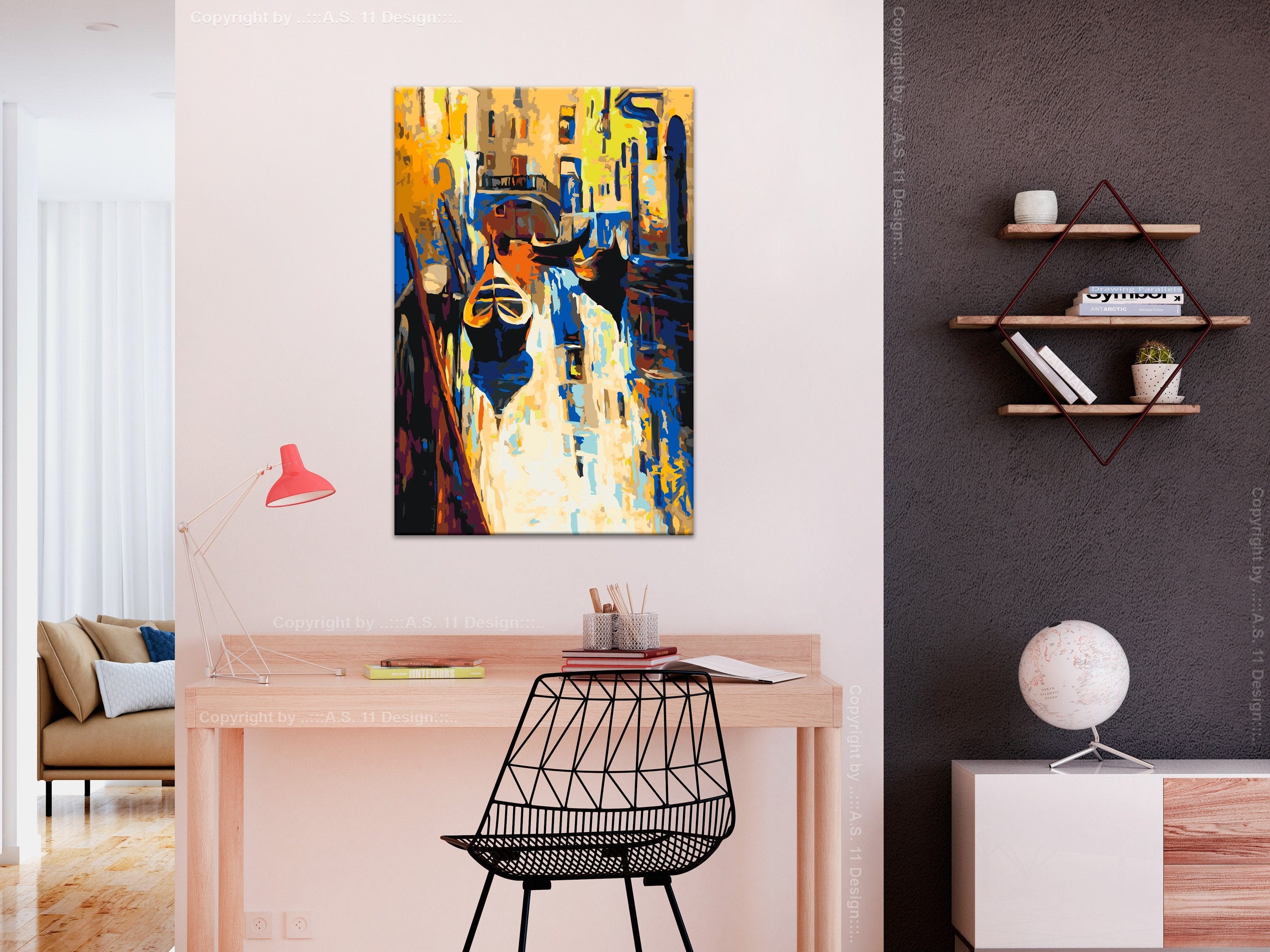 Glezna izkrāso pēc cipariem - Venice (Gondolas) 40x60 cm Artgeist