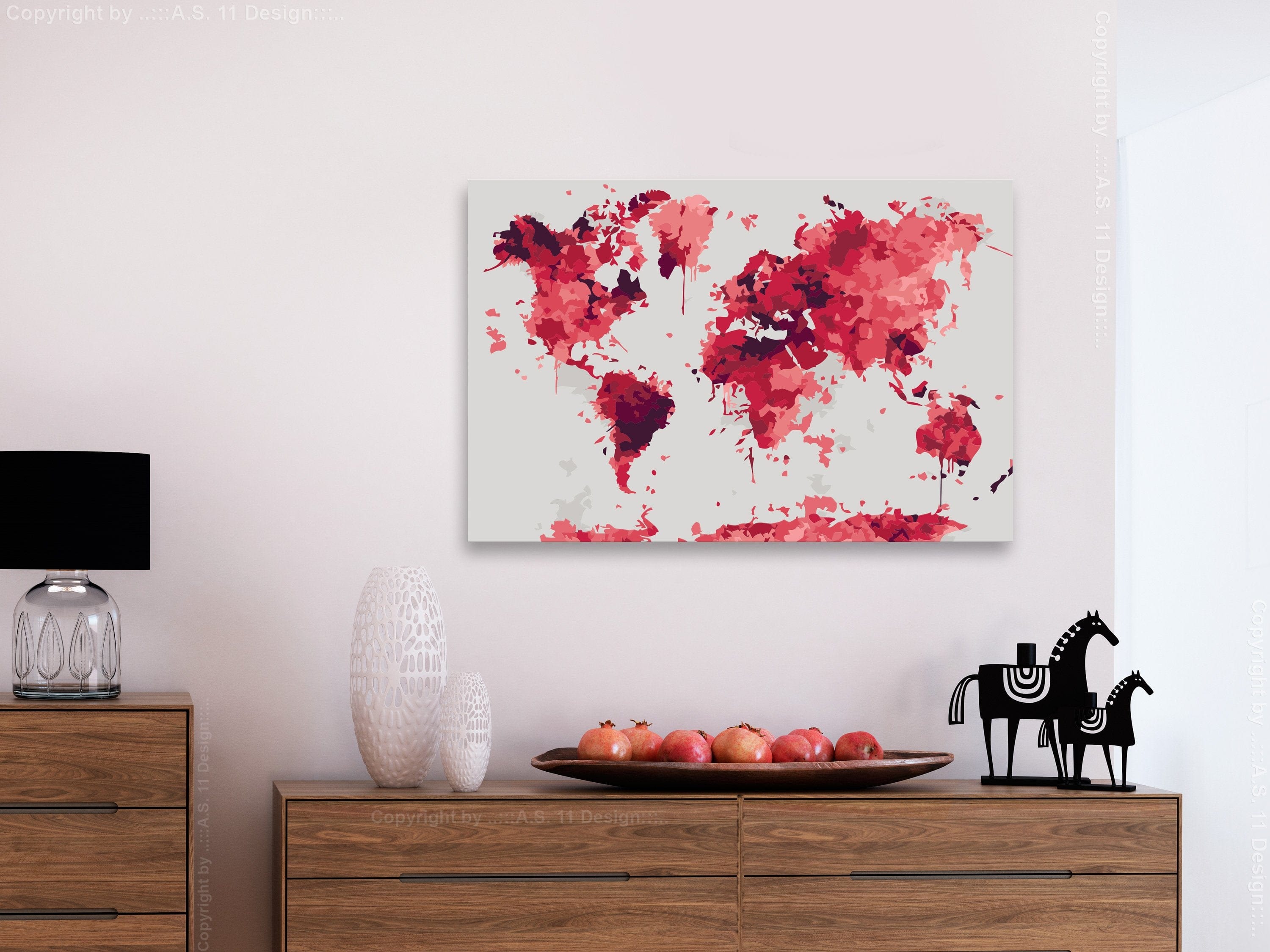 Glezna izkrāso pēc cipariem - Watercolor Map 60x40 cm Artgeist