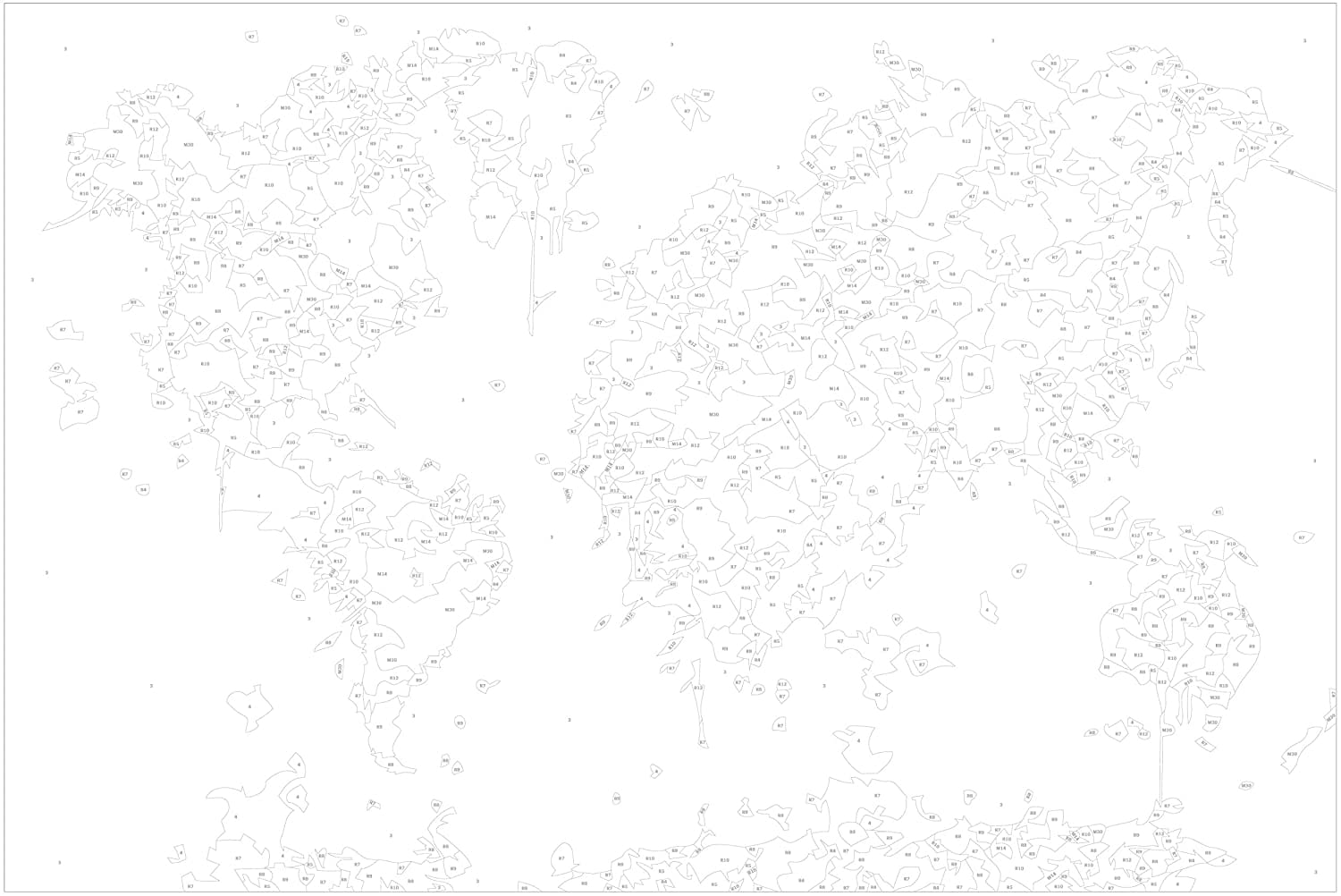 Glezna izkrāso pēc cipariem - Watercolor Map 60x40 cm Artgeist