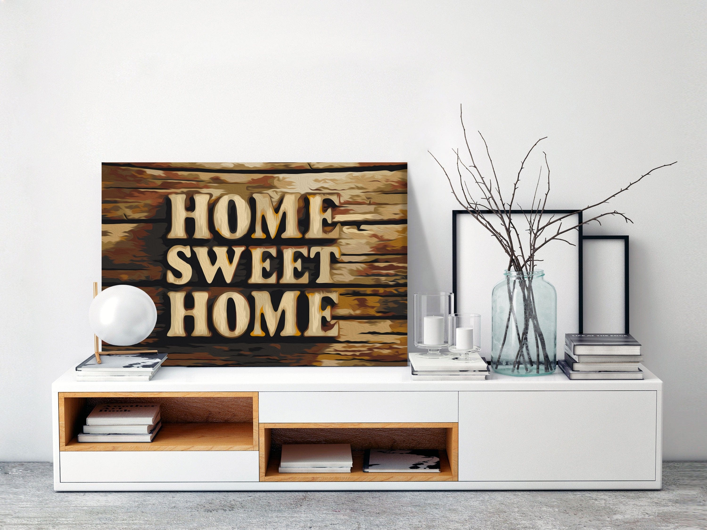Glezna izkrāso pēc cipariem - Wooden Home 60x40 cm Artgeist