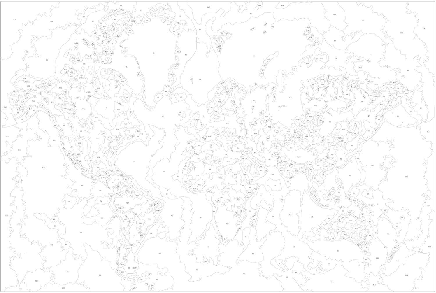 Glezna izkrāso pēc cipariem - World Map (Blue & Green) 60x40 cm Artgeist