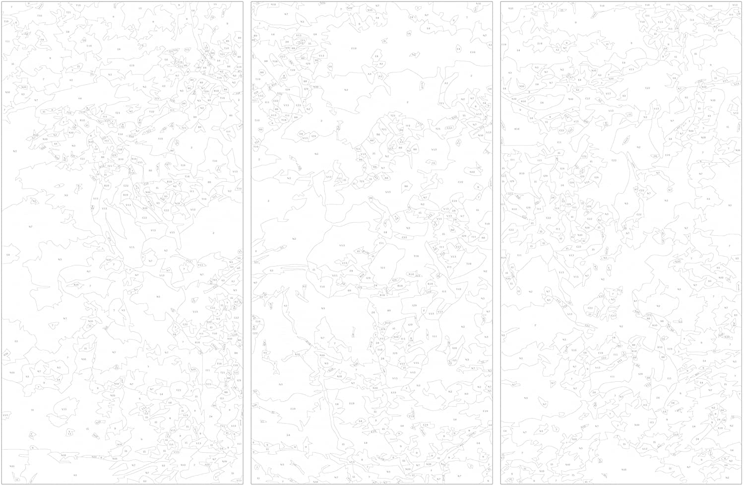 Glezna izkrāso pēc cipariem - World Map (Blue & Red) 3-daļīga (60x40 cm) Artgeist