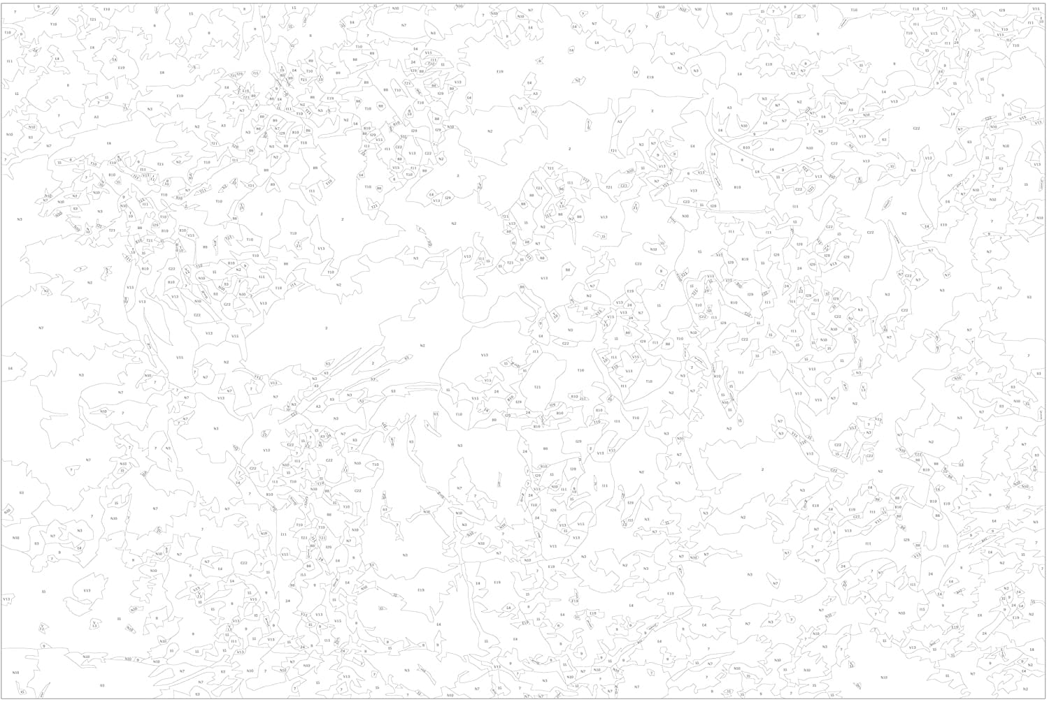 Glezna izkrāso pēc cipariem - World Map (Blue & Red) 60x40 cm Artgeist