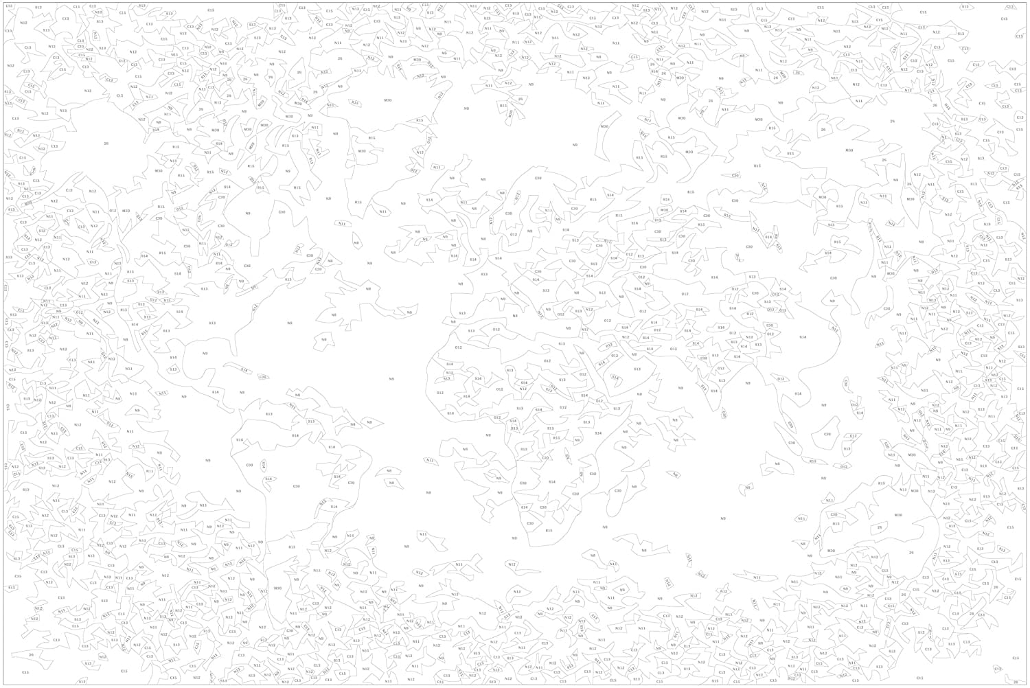 Glezna izkrāso pēc cipariem - World Map (Brown Colours) 60x40 cm Artgeist