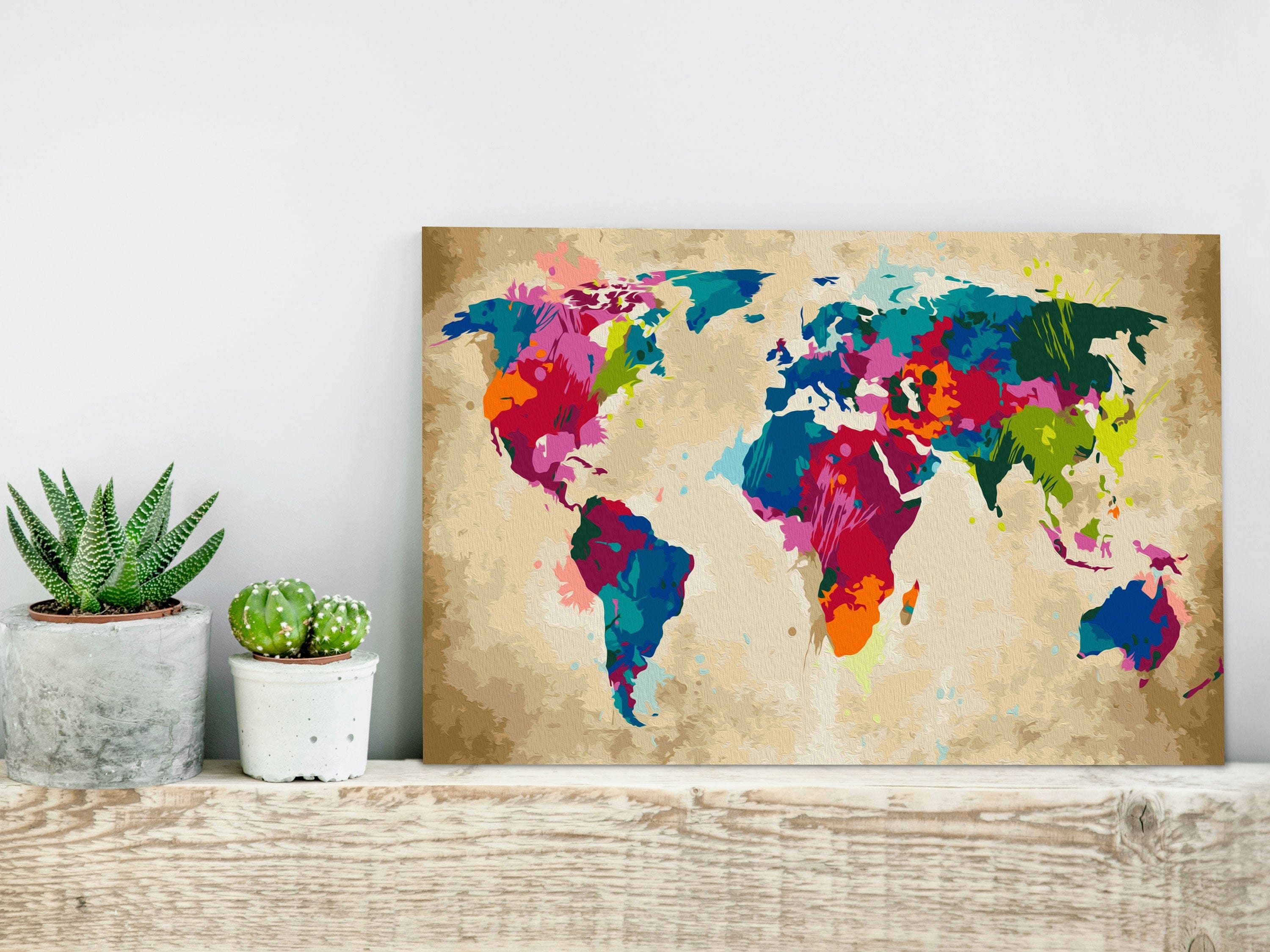 Glezna izkrāso pēc cipariem - World Map (Colourful) 60x40 cm Artgeist