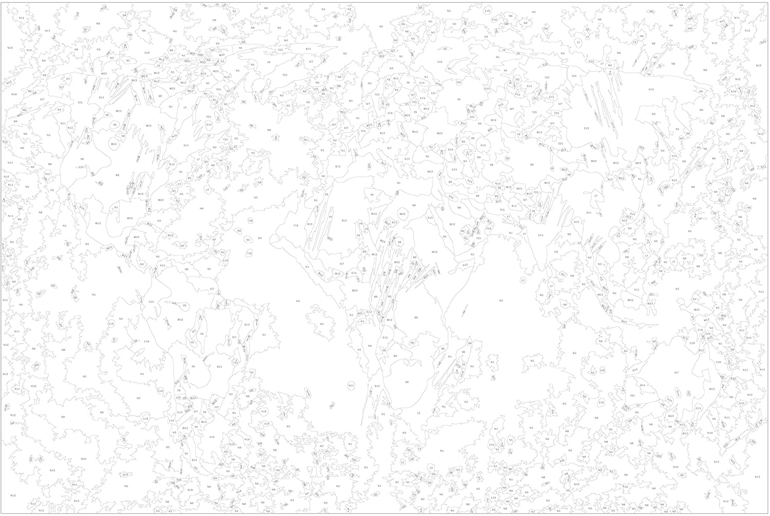 Glezna izkrāso pēc cipariem - World Map (Colourful) 60x40 cm Artgeist