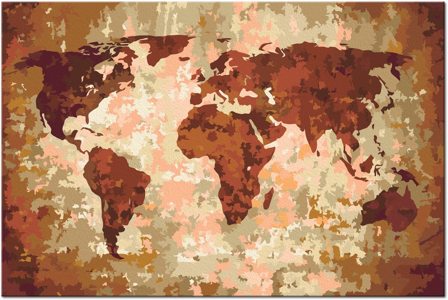 Glezna izkrāso pēc cipariem - World Map (Earth Colours) 60x40 cm Artgeist