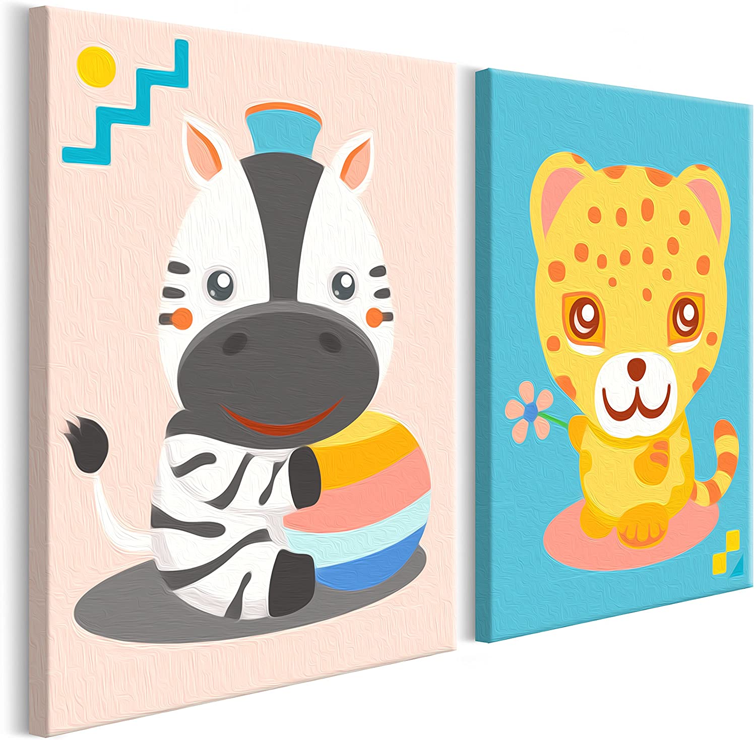 Glezna izkrāso pēc cipariem - Zebra & Leopard 33x23 cm Artgeist