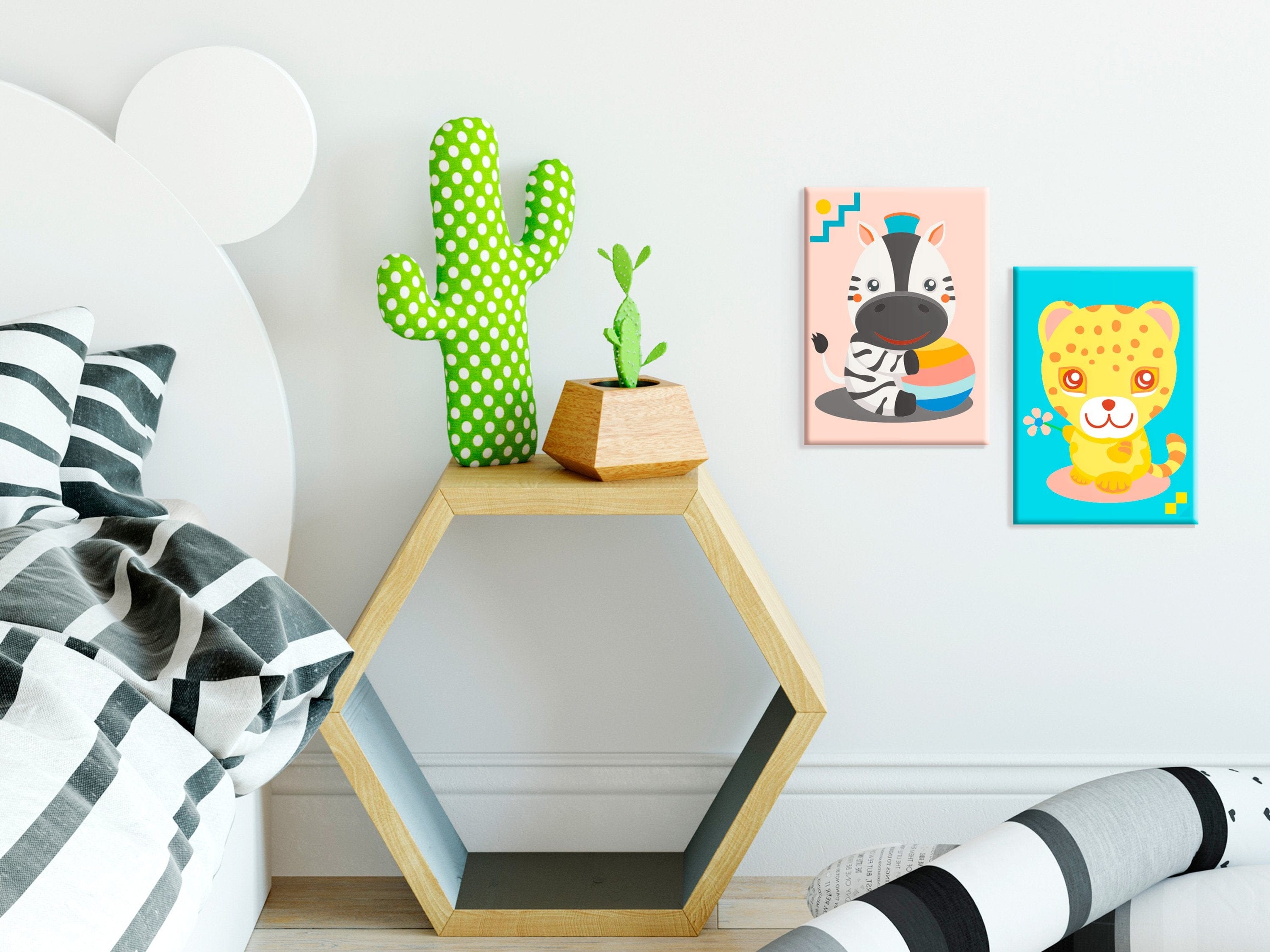 Glezna izkrāso pēc cipariem - Zebra & Leopard 33x23 cm Artgeist