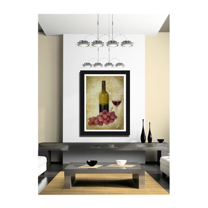 Glezna melnā rāmī - A bottle of wine and grapes Home Trends