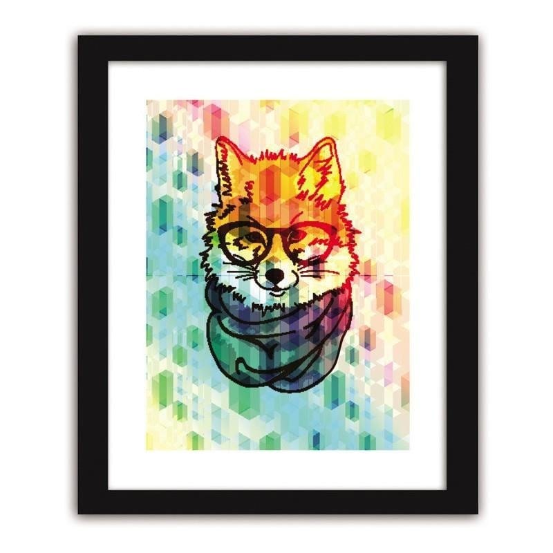 Glezna melnā rāmī - A fox in a scarf Home Trends