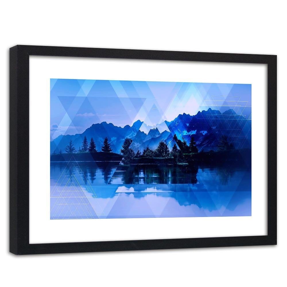 Glezna melnā rāmī - A Lake In The Mountains 1 Home Trends