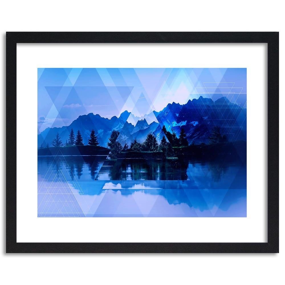 Glezna melnā rāmī - A Lake In The Mountains 1 Home Trends