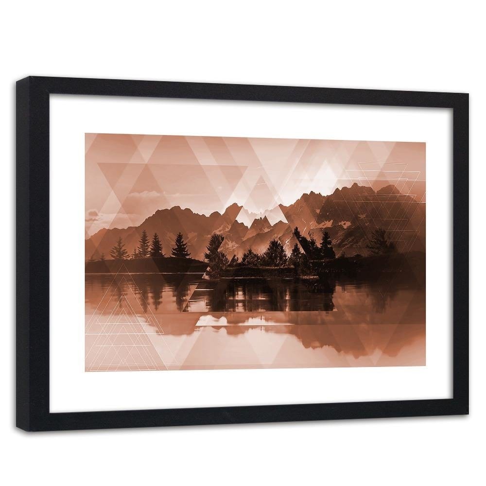 Glezna melnā rāmī - A Lake In The Mountains 2 Home Trends