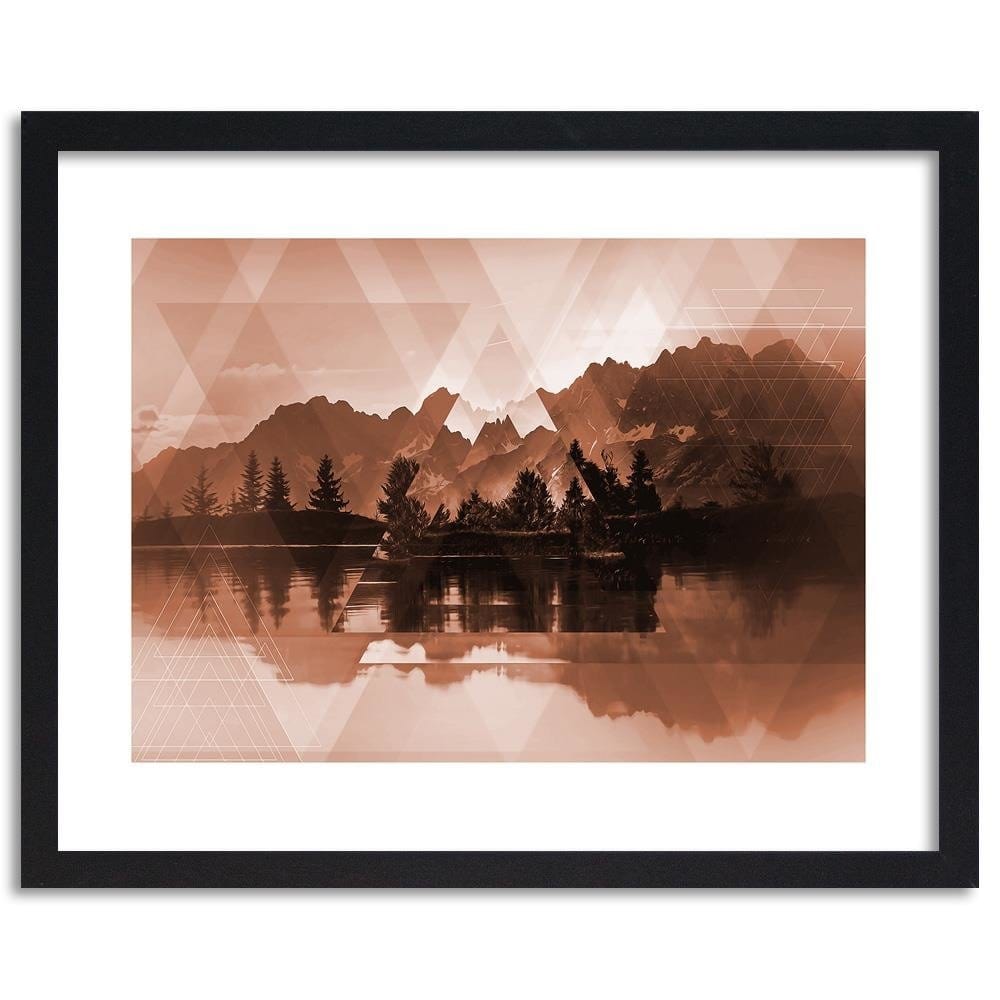 Glezna melnā rāmī - A Lake In The Mountains 2 Home Trends