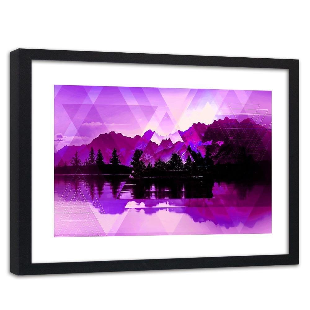 Glezna melnā rāmī - A Lake In The Mountains 3 Home Trends