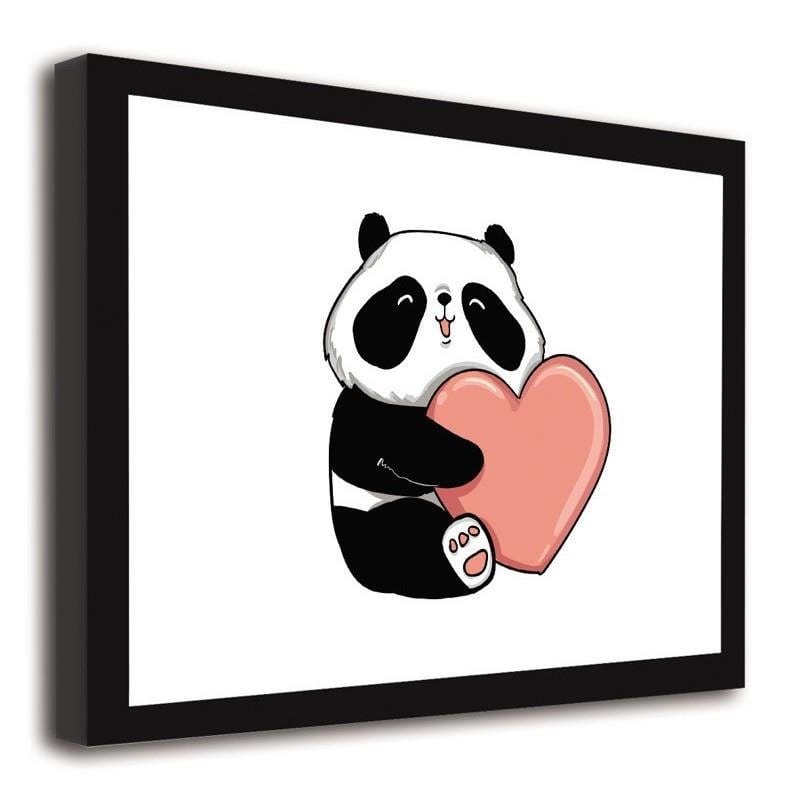 Glezna melnā rāmī - A panda with a heart Home Trends