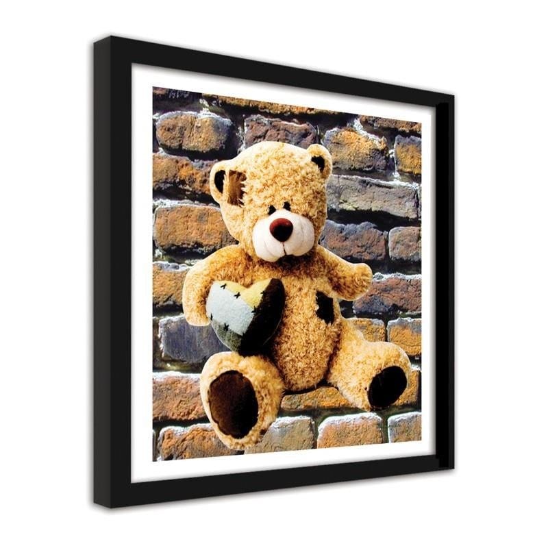 Glezna melnā rāmī - A teddy bear with a heart. Home Trends