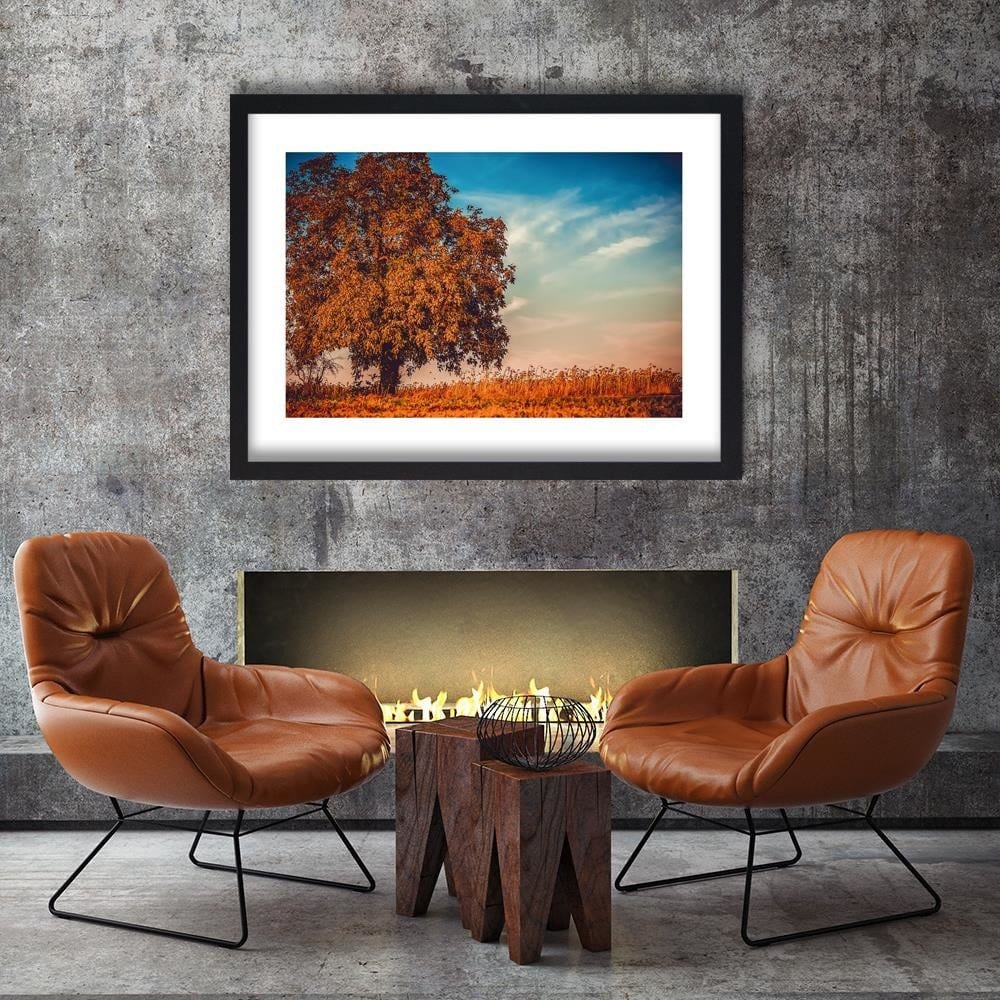 Glezna melnā rāmī - A Tree In Autumn Home Trends