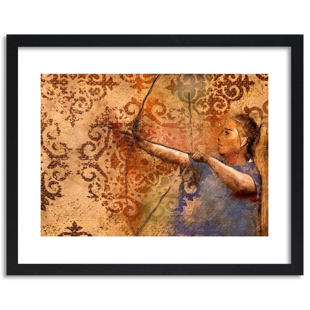 Glezna melnā rāmī - A Woman Firing A Bow Home Trends