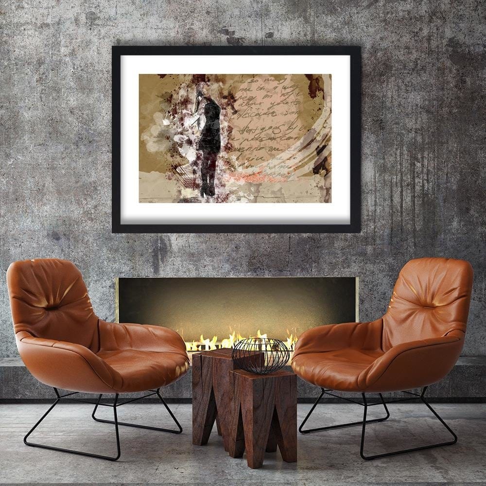 Glezna melnā rāmī - A Woman In A Black Dress Home Trends