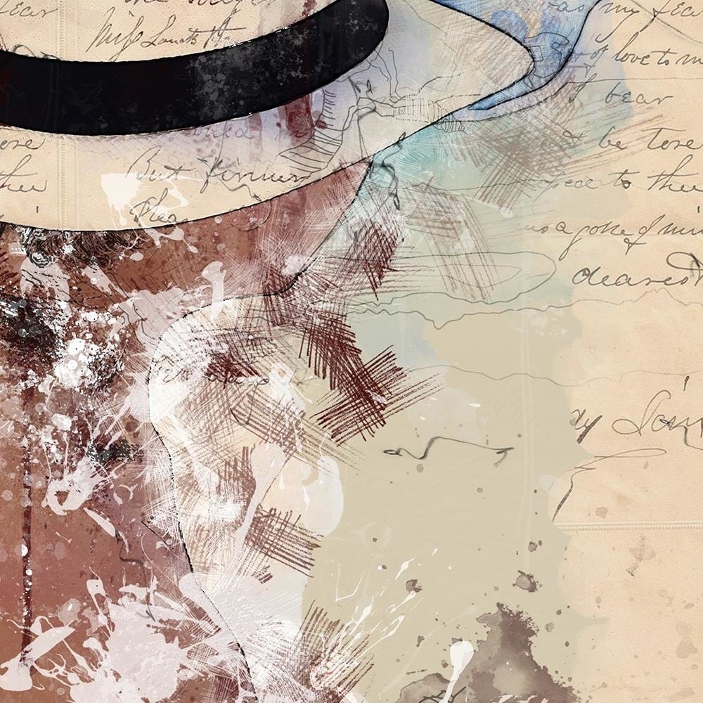 Glezna melnā rāmī - A Woman In A Hat Home Trends