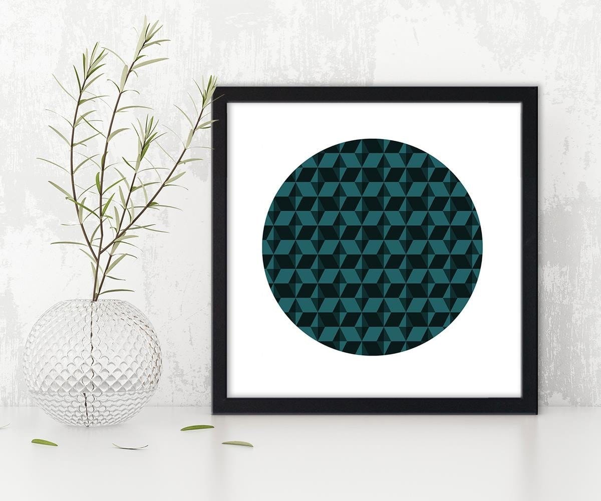 Glezna melnā rāmī - Abstract Circle 4 Home Trends