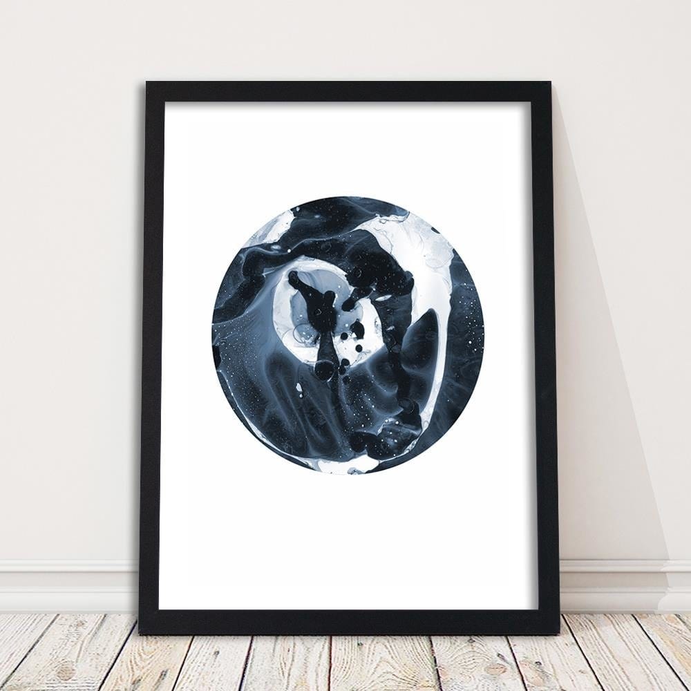 Glezna melnā rāmī - Abstract Circle Home Trends