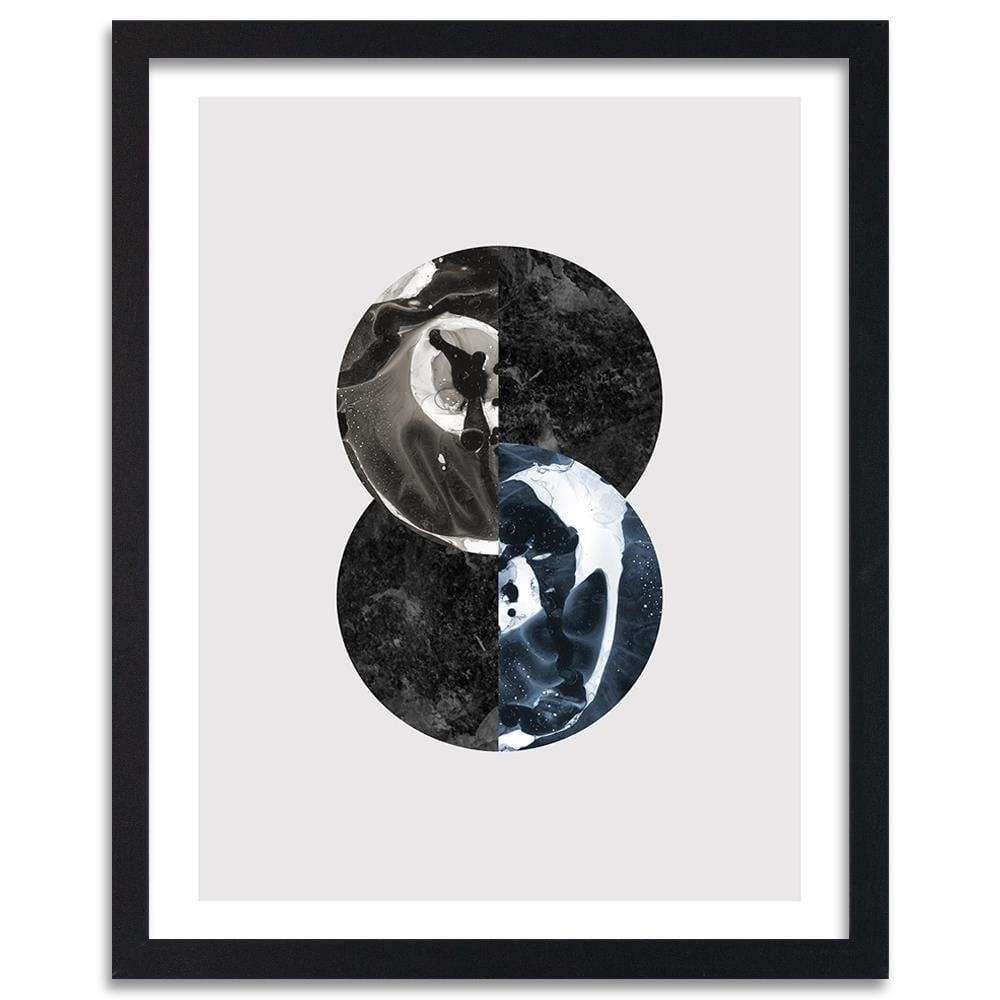 Glezna melnā rāmī - Abstract Circles Home Trends