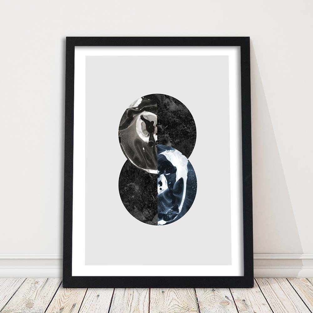 Glezna melnā rāmī - Abstract Circles Home Trends