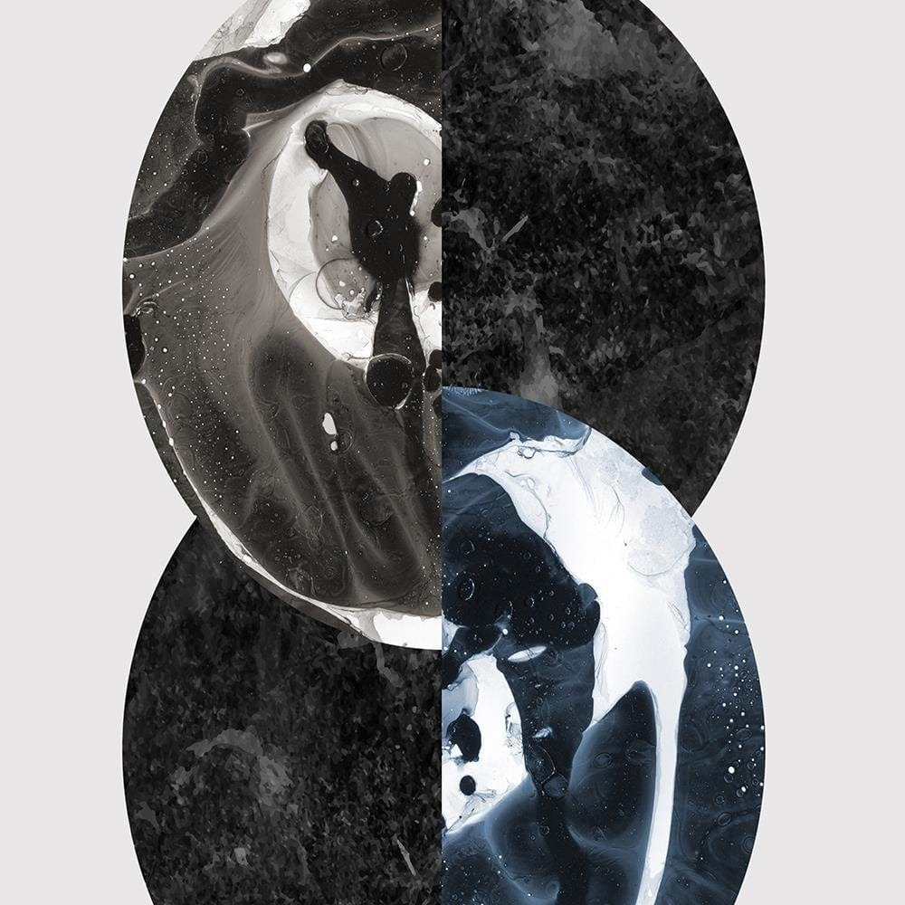 Glezna melnā rāmī - Abstract Circles Home Trends