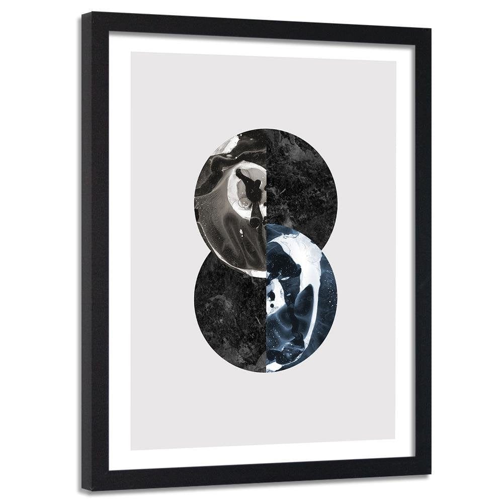 Glezna melnā rāmī - Abstract Circles Home Trends