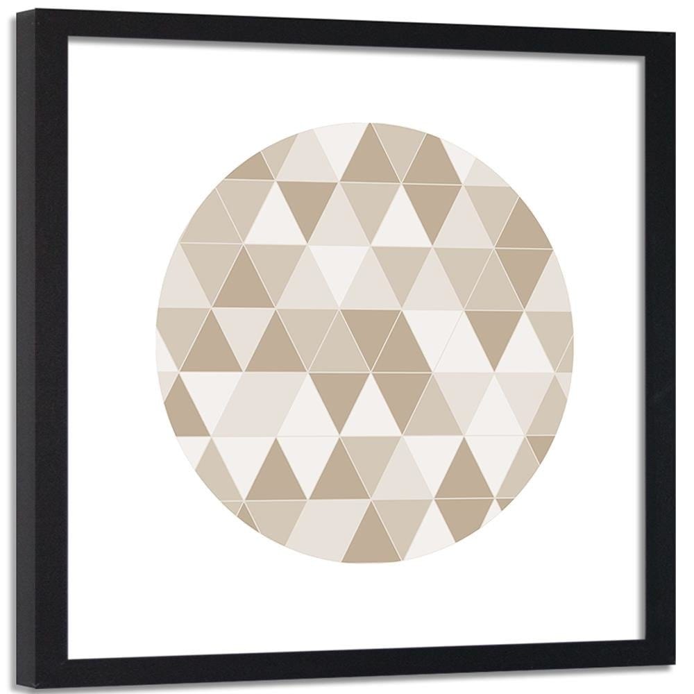 Glezna melnā rāmī - Abstract Geometric Circle Home Trends