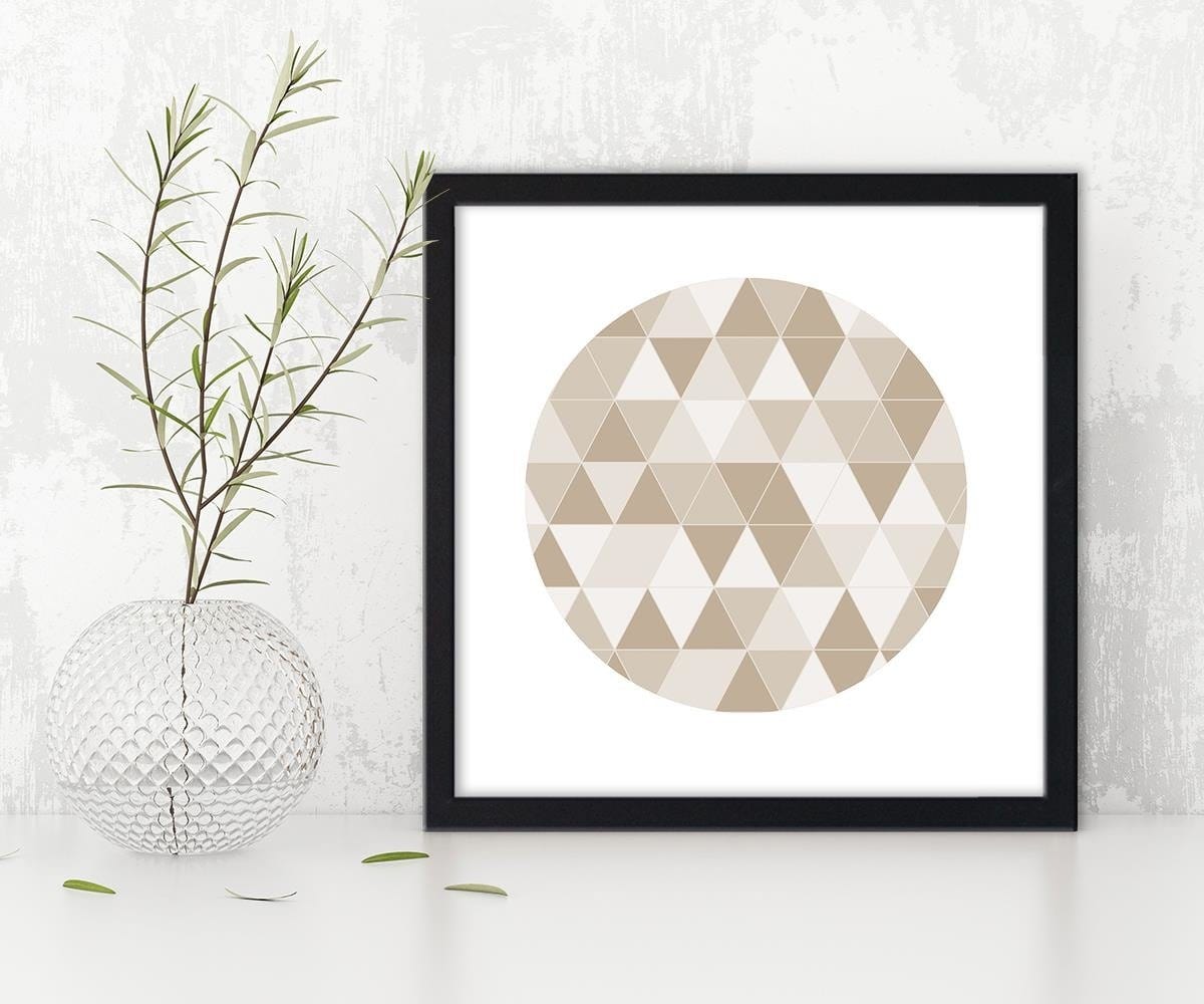 Glezna melnā rāmī - Abstract Geometric Circle Home Trends