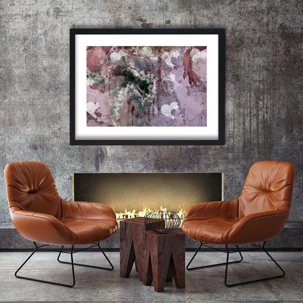 Glezna melnā rāmī - Abstract Heart Home Trends