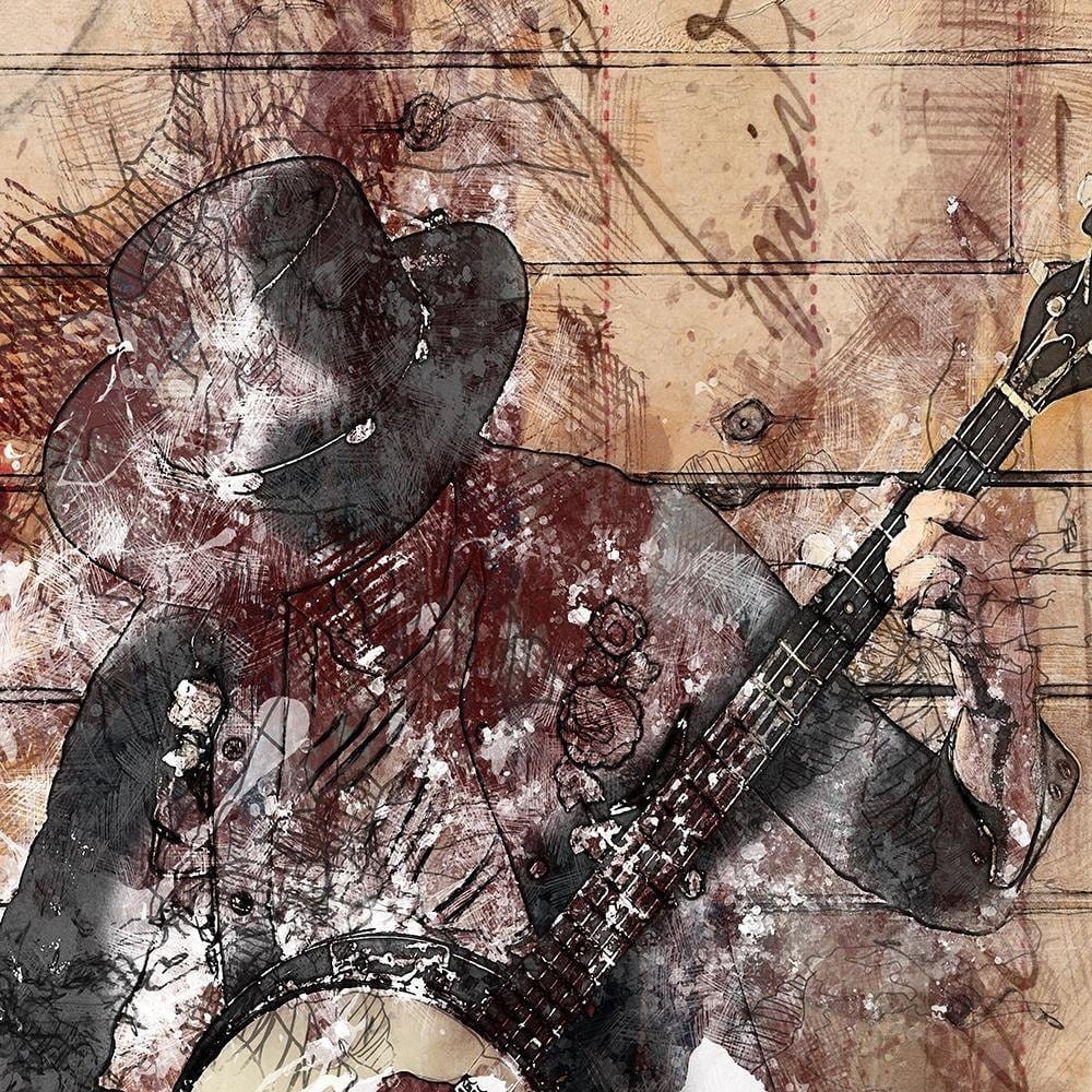 Glezna melnā rāmī - Abstract Musician Home Trends