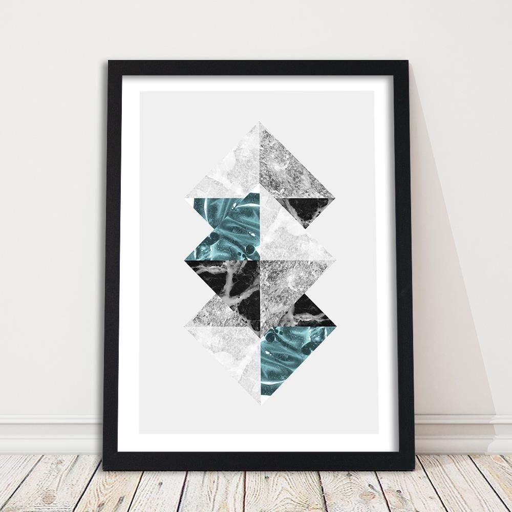 Glezna melnā rāmī - Abstract Squares Home Trends
