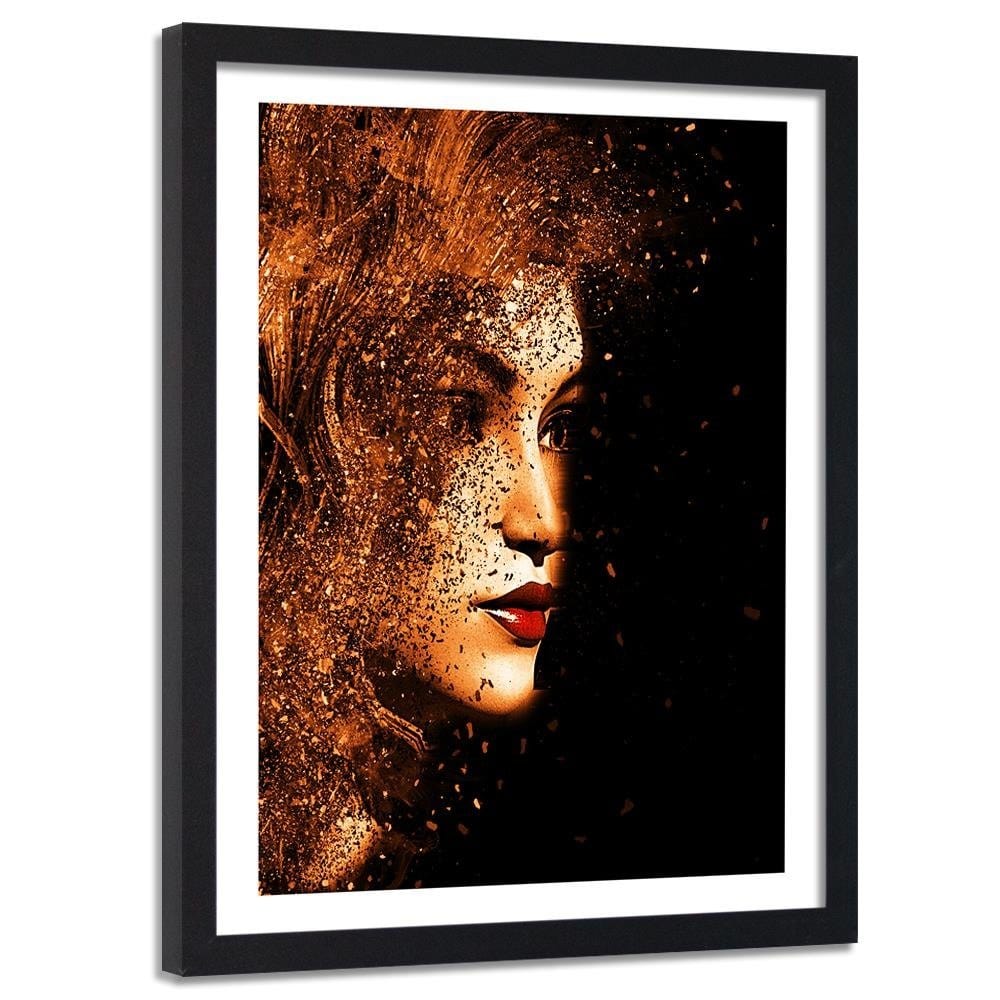 Glezna melnā rāmī - Abstract Woman's Face Home Trends