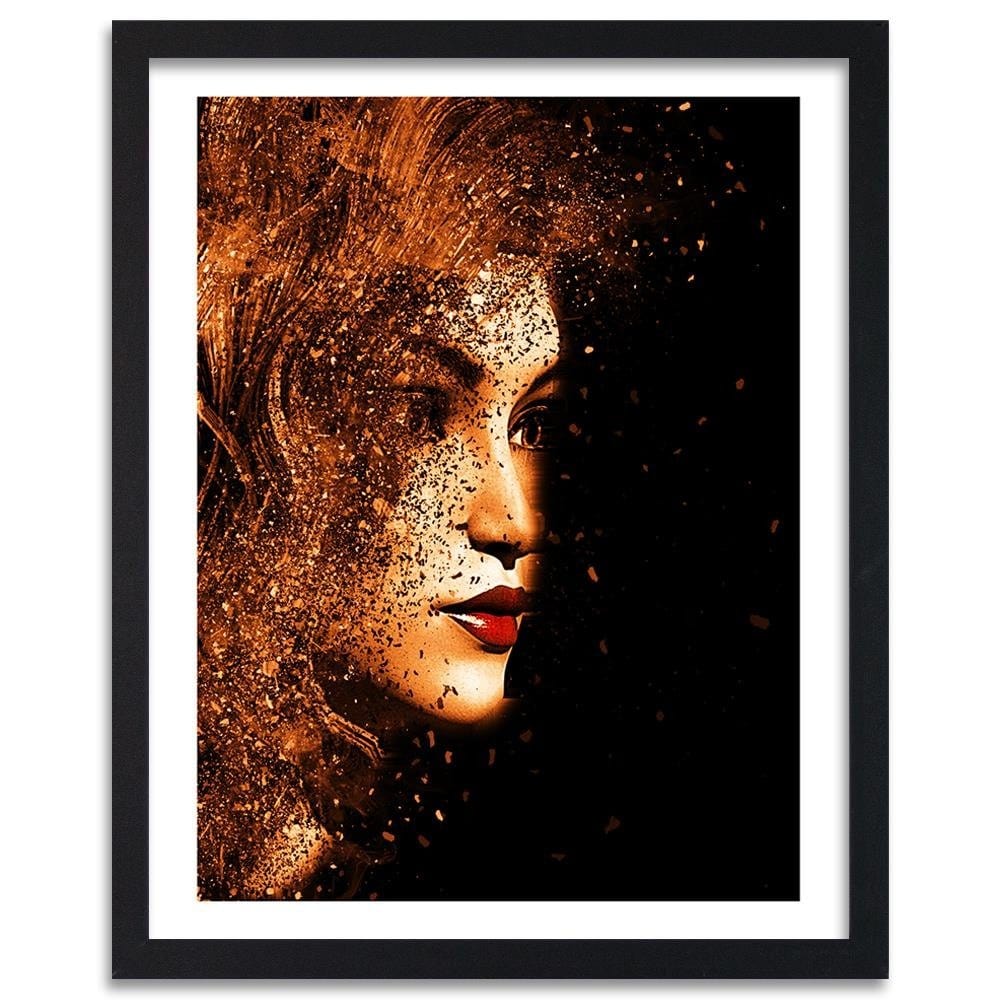 Glezna melnā rāmī - Abstract Woman's Face Home Trends