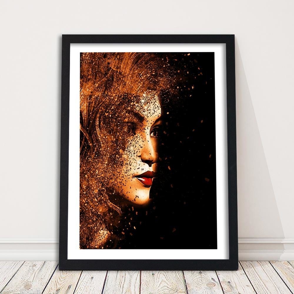 Glezna melnā rāmī - Abstract Woman's Face Home Trends