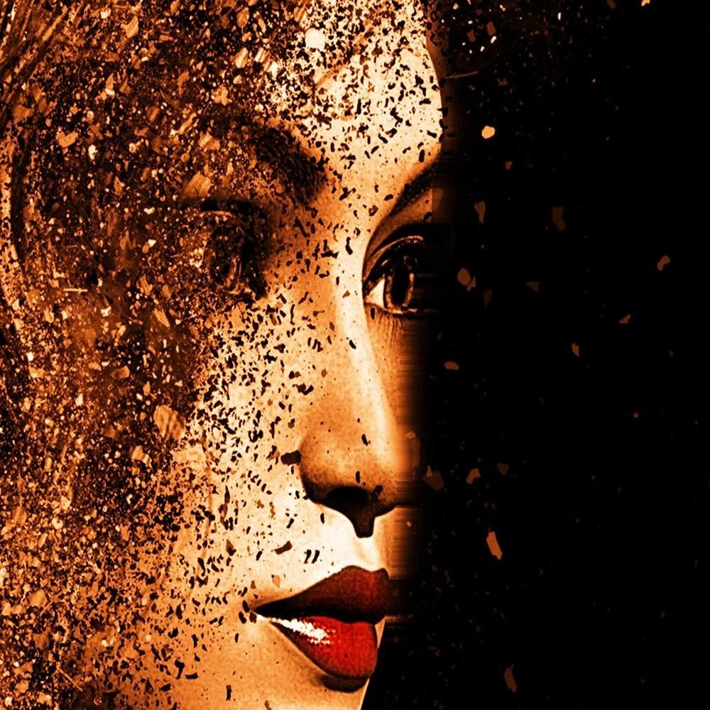 Glezna melnā rāmī - Abstract Woman's Face Home Trends