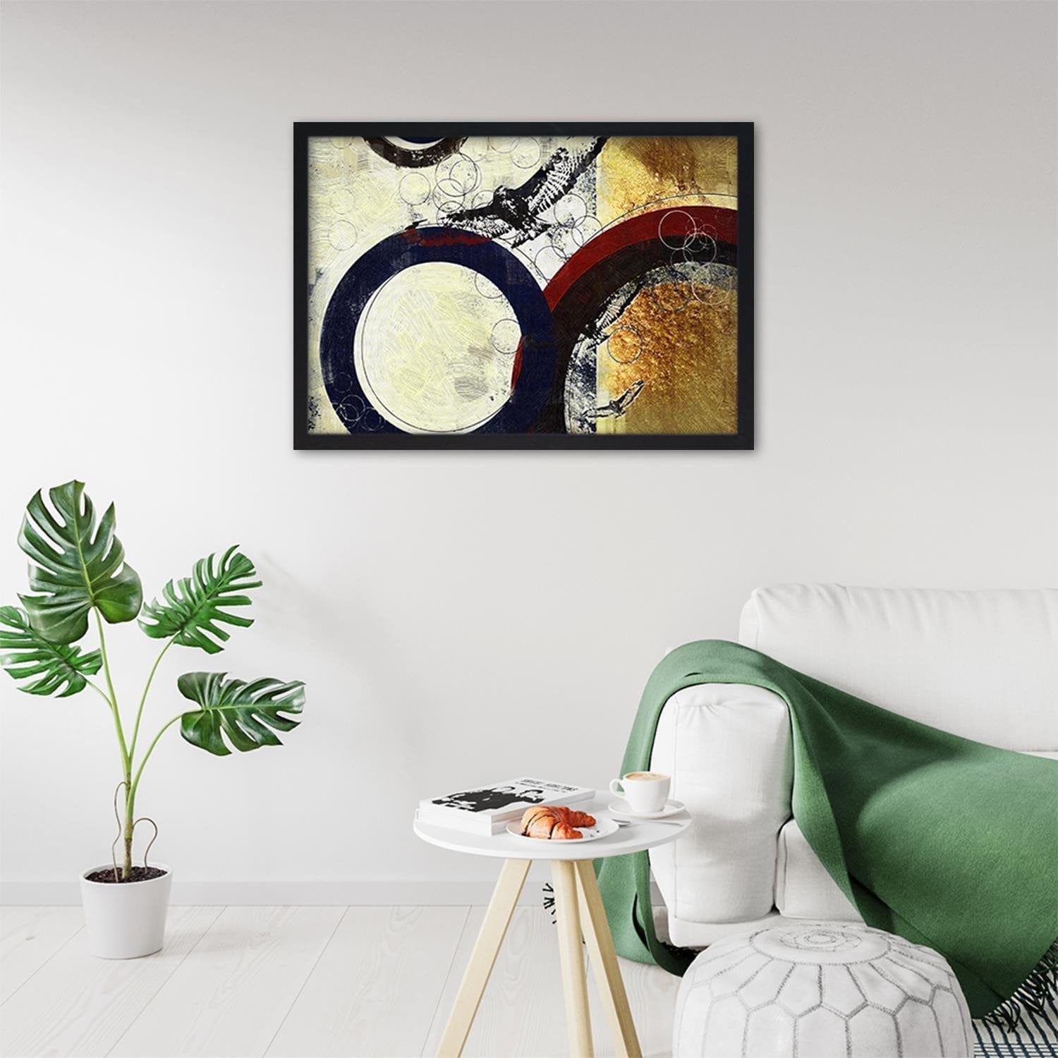 Glezna melnā rāmī - Abstraction Circles Home Trends