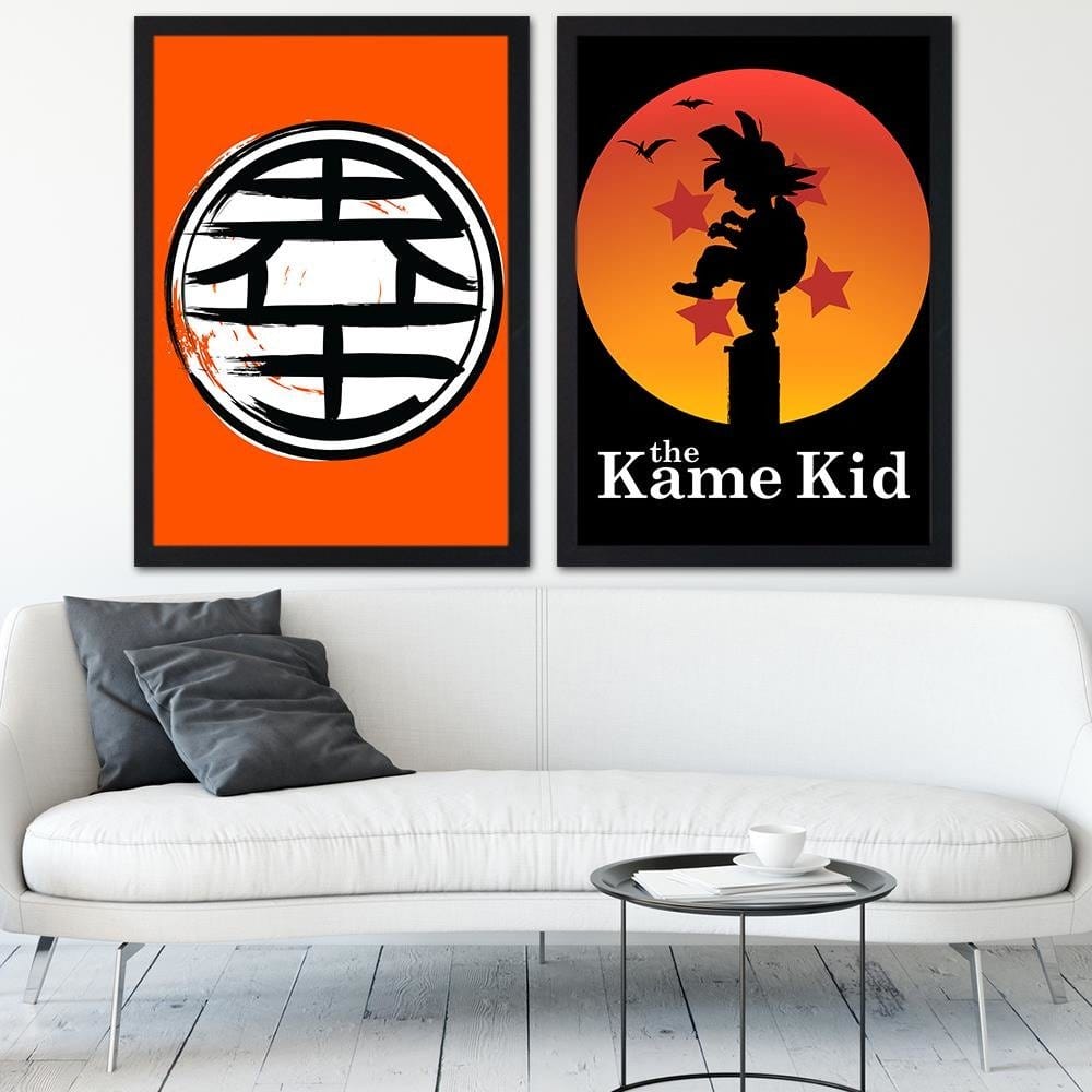 Glezna melnā rāmī - Abstraction Orange Home Trends