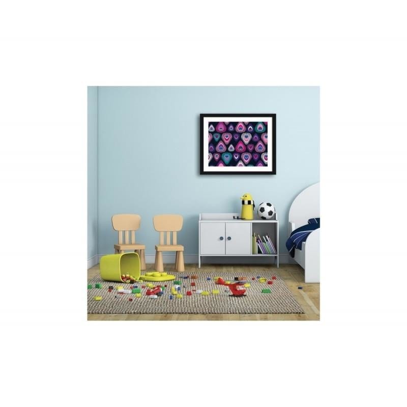 Glezna melnā rāmī - Abstraction peacock eyes Home Trends