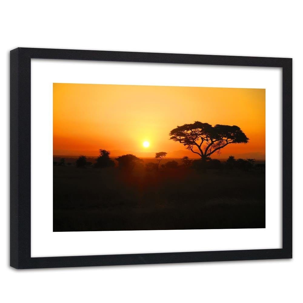 Glezna melnā rāmī - African Sunset Home Trends