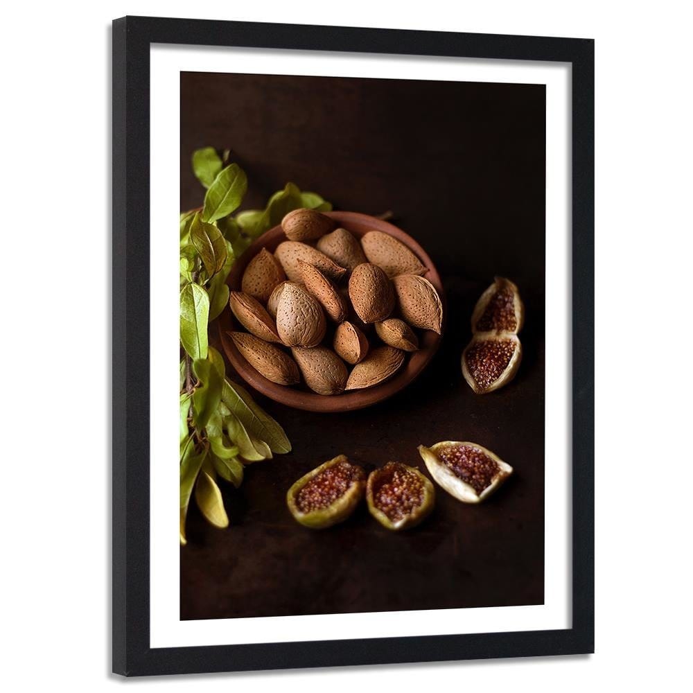 Glezna melnā rāmī - Almonds In The Shell Home Trends