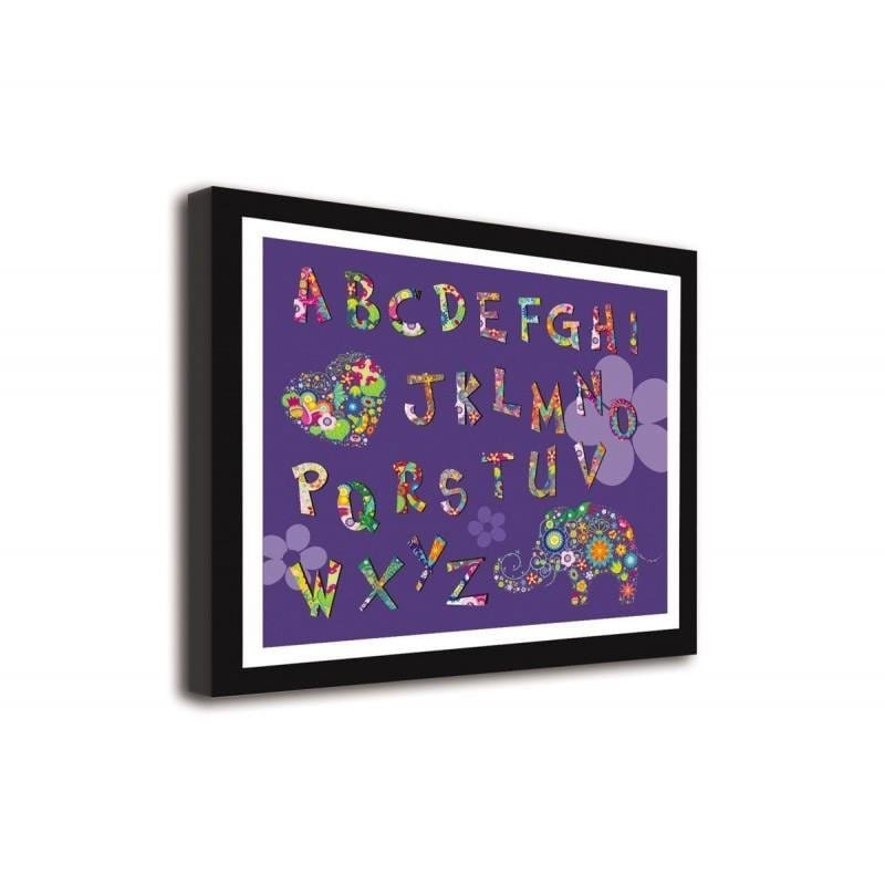 Glezna melnā rāmī - Alphabet with elephant Home Trends
