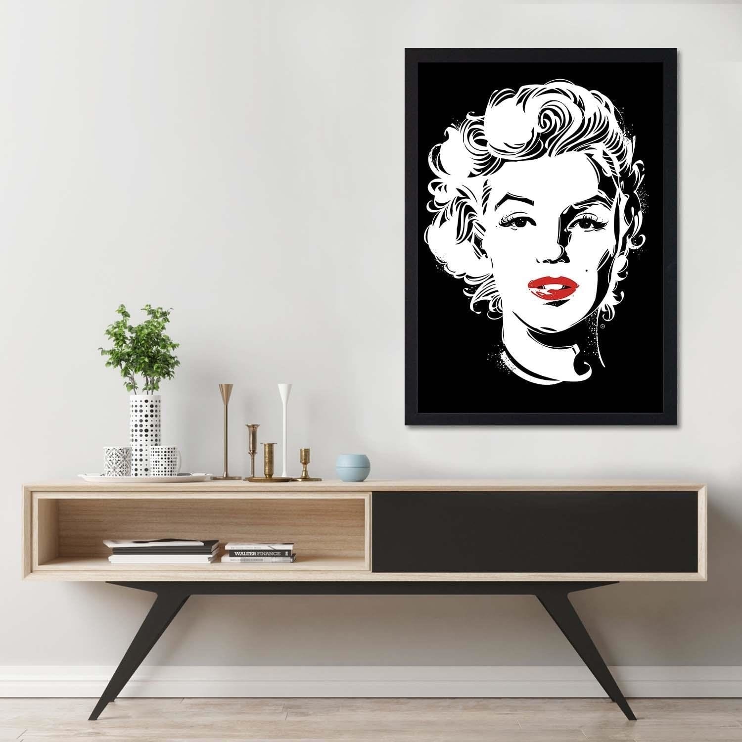 Glezna melnā rāmī - American Actress Black And White Home Trends