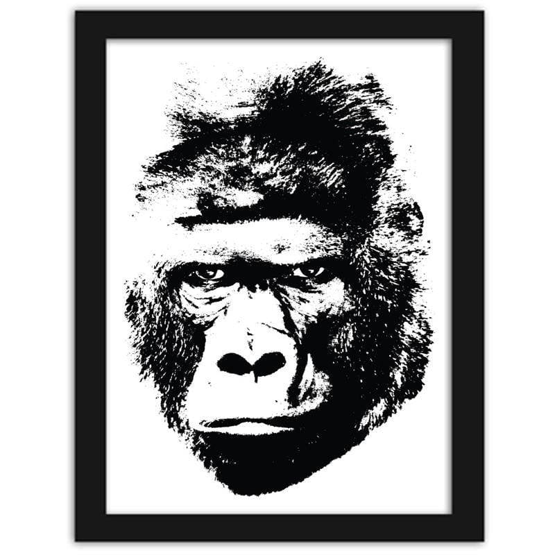Glezna melnā rāmī - An illustration of a gorilla Home Trends