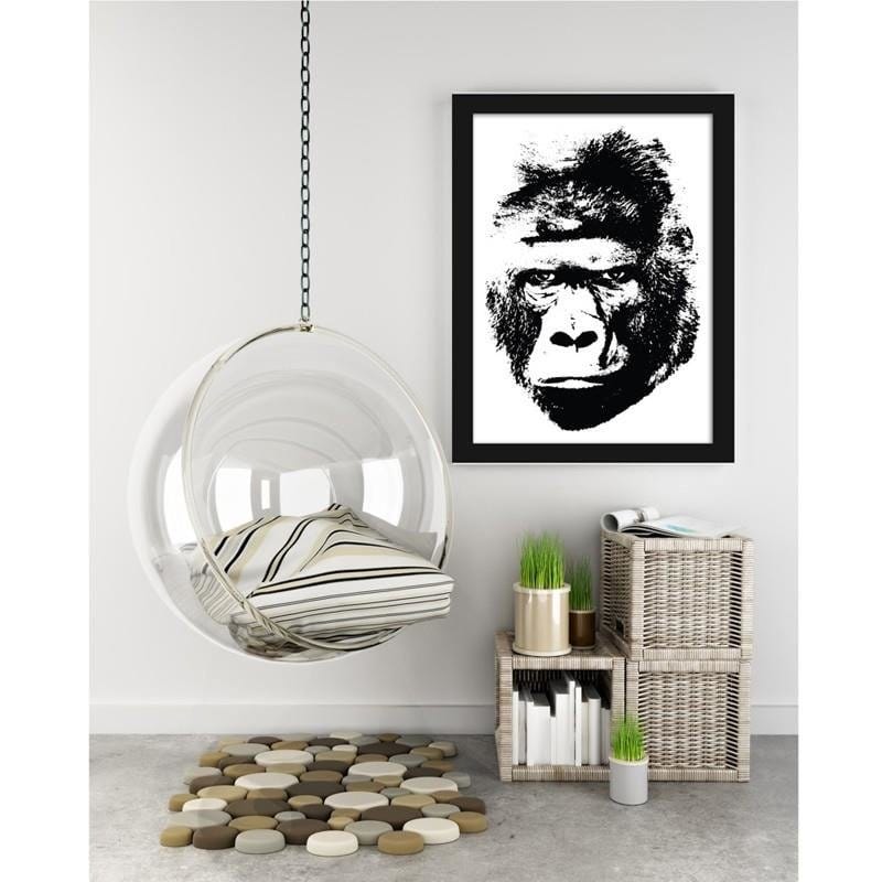 Glezna melnā rāmī - An illustration of a gorilla Home Trends